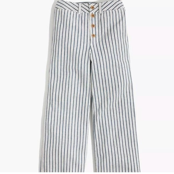 Emmett Wide-Leg Crop Pants in Stripe: Button-Front Edition - Picture 3 of 6